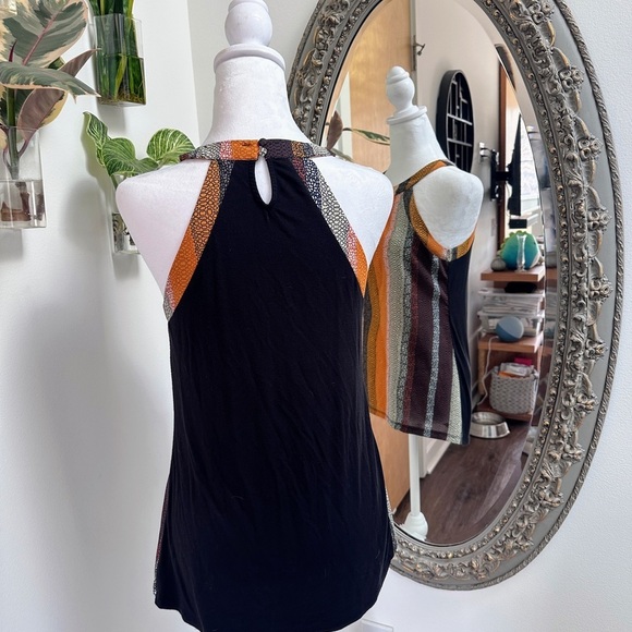 Outback Red Chic Striped Halter Top – Boho Fall Vibes – Size XS - Picture 3 of 5